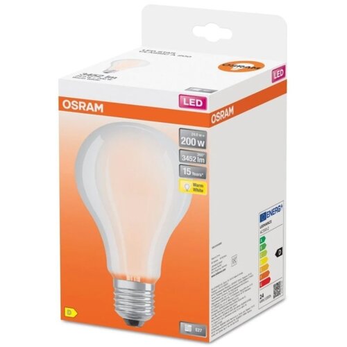 Osram LED svetlobni vir v obliki žarnice E27 mat (E27, Ni mogoče zatemniti, Topla bela, 3.452 lm, 24 W) Slike