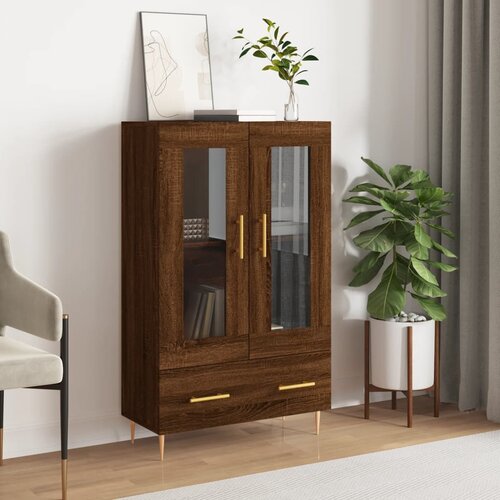 VidaXL Visoka omara rjavi hrast 69,5x31x115 cm inženirski les Slike
