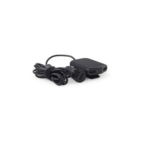  USB punjač za auto GEMBIRD, 4 porta 9,6A, black, EG-4U-CAR-01 Slike