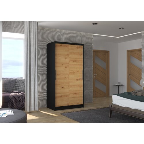 ADRK GARDEROBNA OMARA ASTEN 100 CM (VEČ BARV)-Črna/artisan Cene