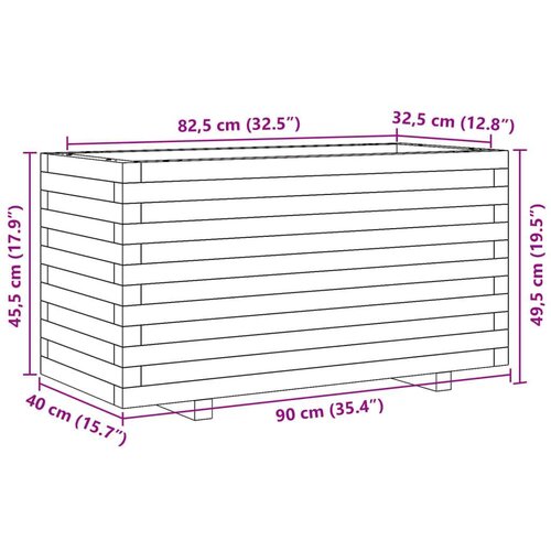  Vrtna sadilica bijela 90x40x49 5 cm od masivne borovine Slike