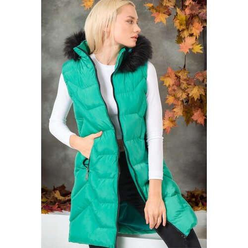 Dewberry Z6761 WOMEN&amp;#039;S VEST-PLAIN GREEN Slike