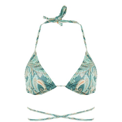 Trendyol Green Paisley Patterned Bikini Top Slike