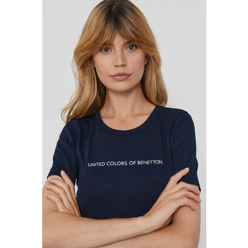 United Colors Of Benetton Bombažen t-shirt mornarsko modra barva