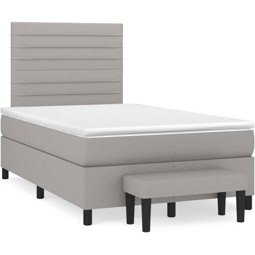  Box spring postelja z vzmetnico svetlo siva 120x200 cm blago Cene