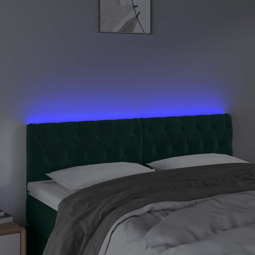  LED uzglavlje tamnozeleno 160x7x78/88 cm bar&amp;scaron;unasto Slike