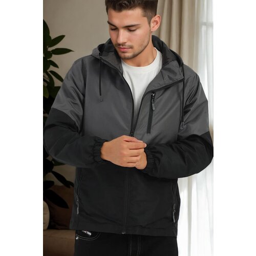 Dewberry 23691 two color hooded mens sports coat-anthracite-black Slike