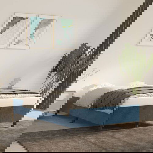 Furnova Posteljni okvir brez vzmetnico temno modra 120x190 cm žamet, (21938733) Slike