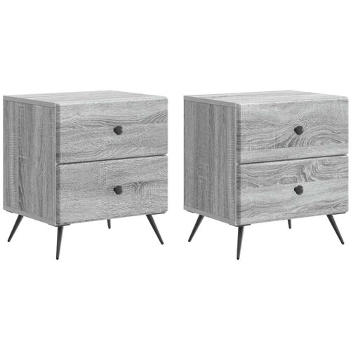  Noćni ormar s ladicama 2 pcs Siva sonoma 43 x 34 5 x 47 5 cm Cene