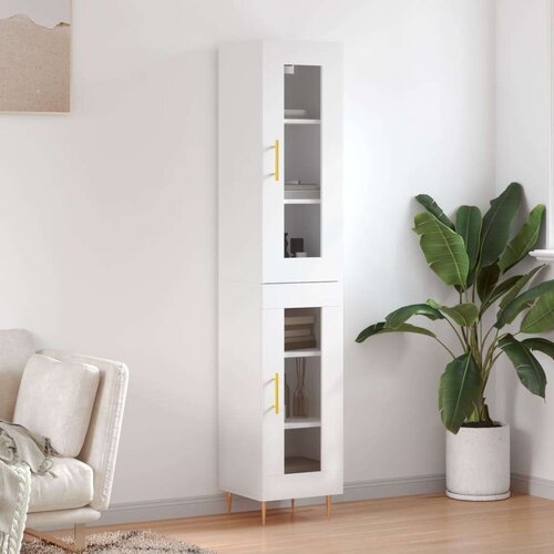  Visoka komoda bijeli 34 5x34x180 cm od konstruiranog drva Cijene