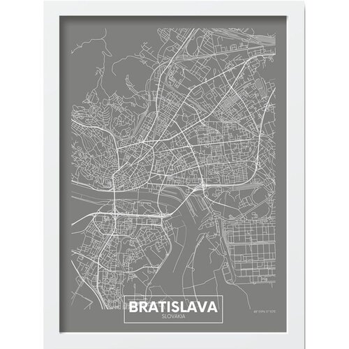 Wallity Plakat z okvirjem 40x55 cm Bratislava – Wallity Cene
