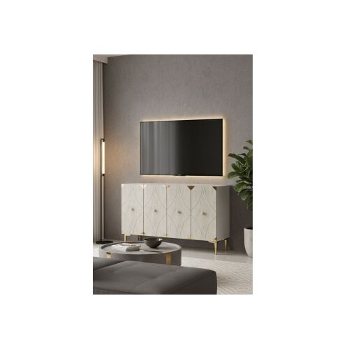 Hanah home Konzola Alfa 120 White Travertine Gold Cene