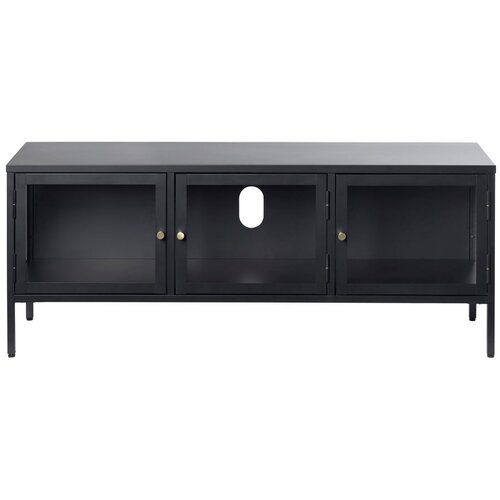 Unique Furniture Crni metalni TV stol 132x52 cm Carmel - Slike