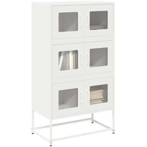 vidaXL Visoka deska Bela 68x39x123 cm Jeklo Cene