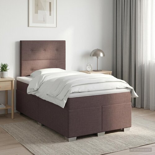  Boxspring krevet s madracem Tamno smeđa 120 x 190 cm Tkanina Cijene