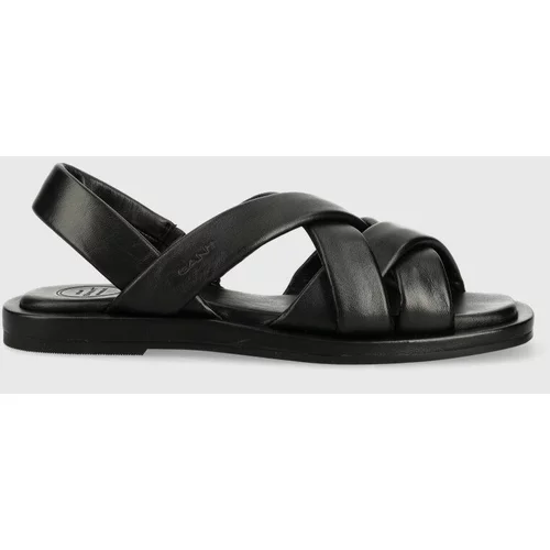 Gant Usnjeni sandali Khiria ženski, črna barva, 26561832.G00