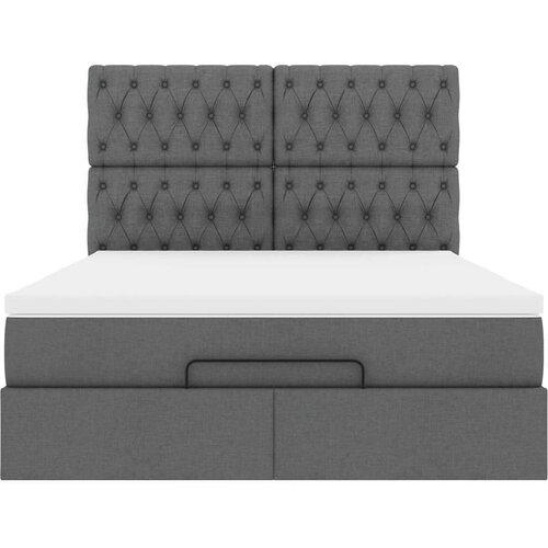 vidaXL Otomanski okvir kreveta s madraca tamnosivi 140x200cm tkanine Cijene