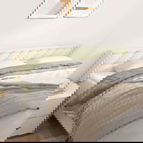  Vzglavje z ušesi krem 183x16x78/88 cm umetno usnje, (20933983) Cene