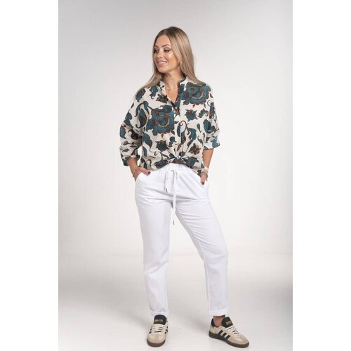 Xtd MODA Floral print teal shirt Slike