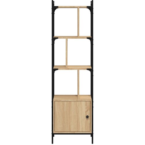  Regal za knjige s vratima boja hrasta 44,5x30x154,5 cm drveni Slike