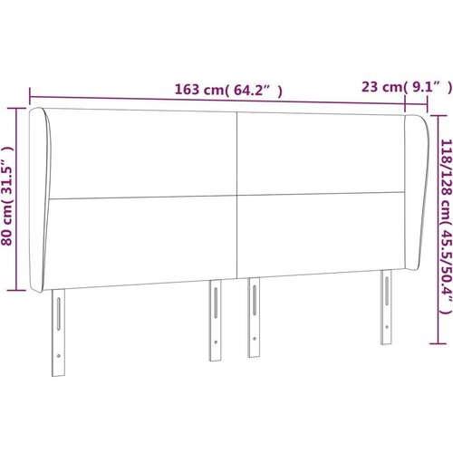  Uzglavlje s u&amp;scaron;ima krem 163x23x118/128 cm od umjetne kože Slike