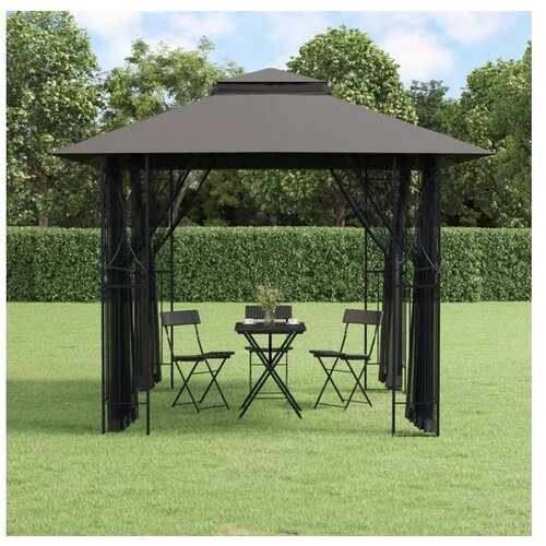  Paviljon s stranskimi stenami antracit 300x300x270 cm jeklo Cene