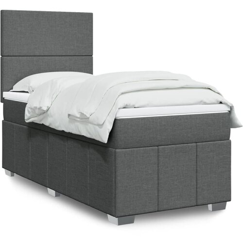 vidaXL Box spring postelja z vzmetnico temno siva 80x200 cm blago Cene