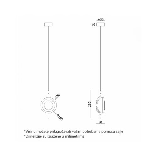monari 20 VISILICA 1.5W 3000K Cene
