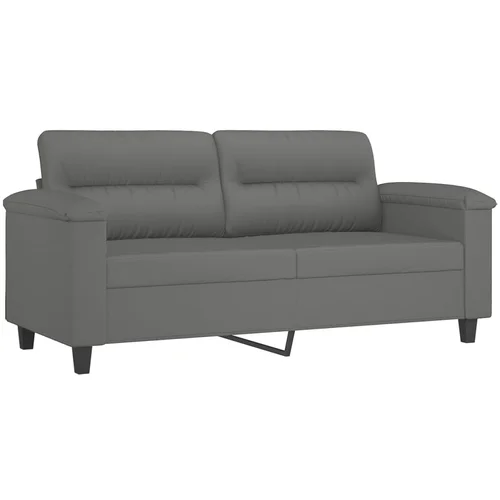 MAISON CHIC Dvosed kavč - Sofa - Kanape temno siv 140 cm tkanina iz mikrovlaken, (21727918)