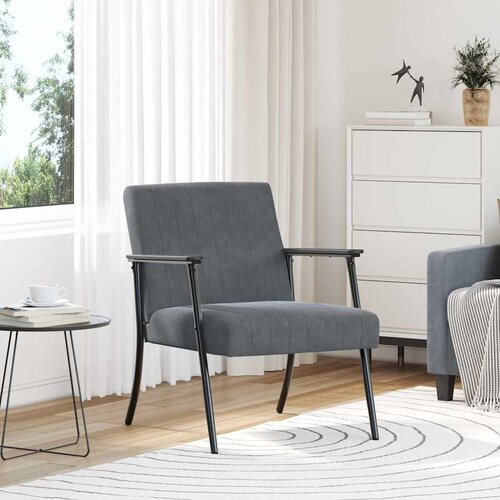 vidaXL fotelja Tamno siva 59 x 75 x 78 cm Bar&scaron;un Cijene