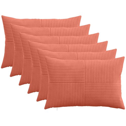  Presvlaka za jastuk 6 pcs ALMELO Crvena narančasta 50 x 75 cm Cijene
