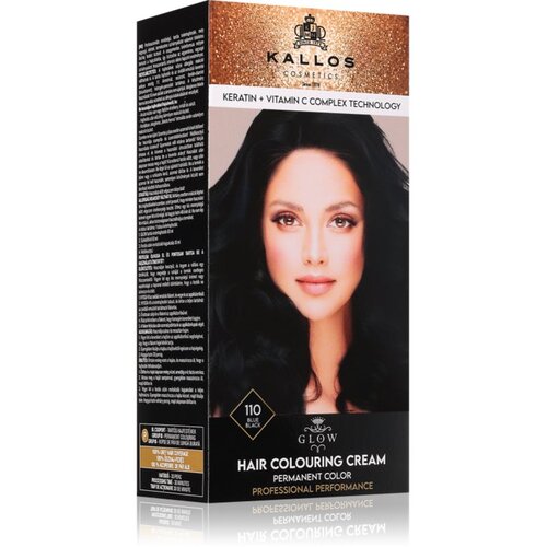 Kallos Glow Lasting Cream Colour permanentna barva za lase odtenek Blue Black 60 ml Slike