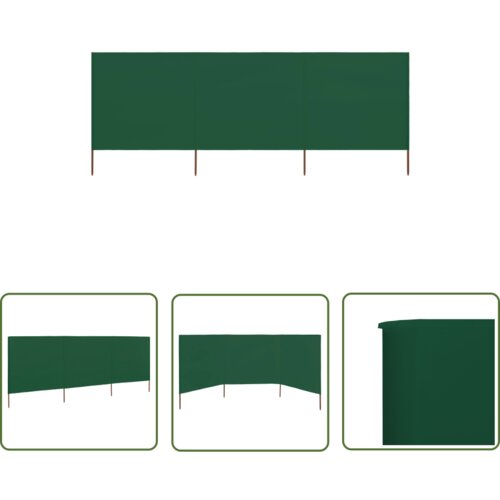  The Living Store 3-panelni vetrobran tkanina 400x80 cm zelen - Vetrobran, (21743417) Cene