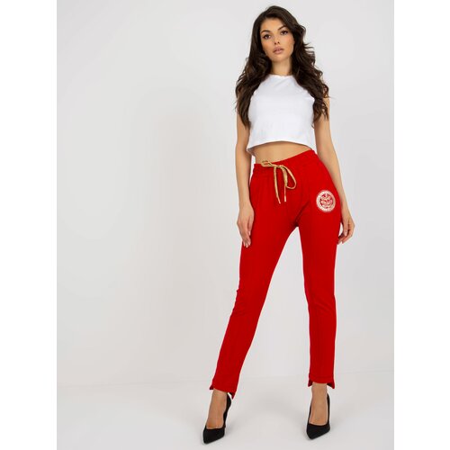 Fashion Hunters Red women's sweatpants with print Slike