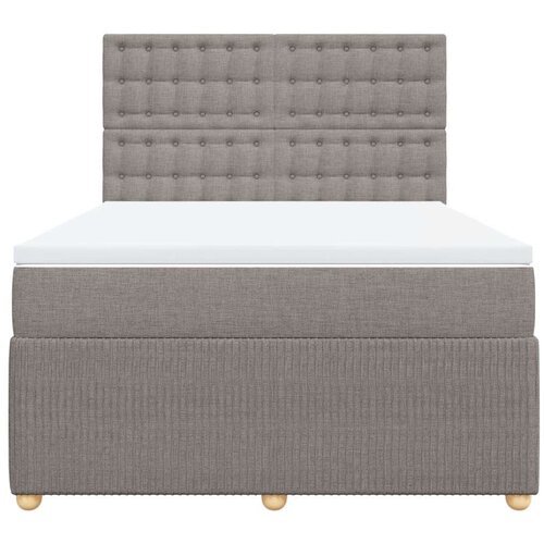 VidaXL Krevet s oprugama i madracem smeđesivi 140 x 190 cm od tkanine Slike