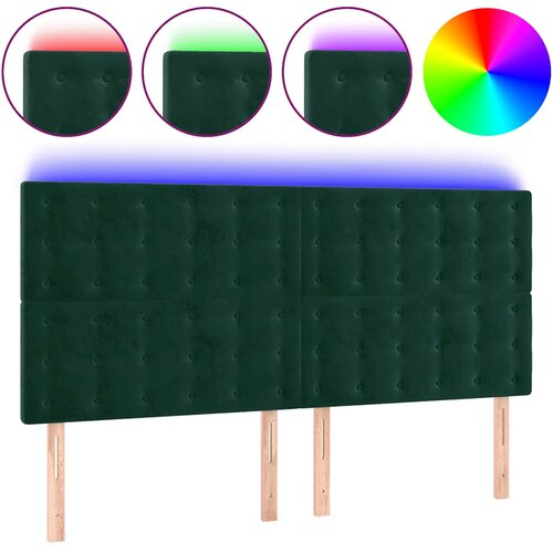  LED uzglavlje tamnozeleno 160x5x118/128 cm bar&amp;scaron;unasto Slike