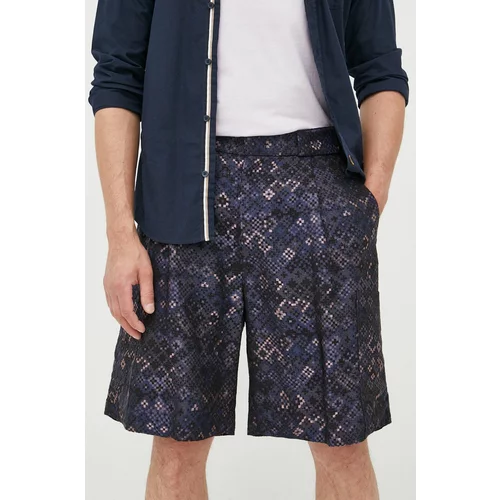 Emporio Armani Kratke hlače s dodatkom vune za muškarce, boja: tamno plava