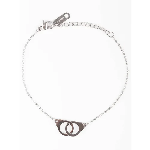 Yups Bracelet on a silver chain decorated with handcuff pendants