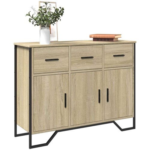 VidaXL Komoda sonoma hrast 97x32,5x74,5 cm inženirski les Slike