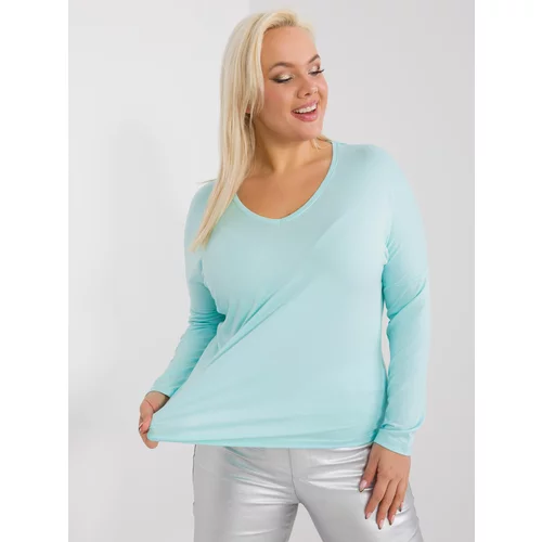 Fashion Hunters Mint smooth viscose blouse in higher size Elisa