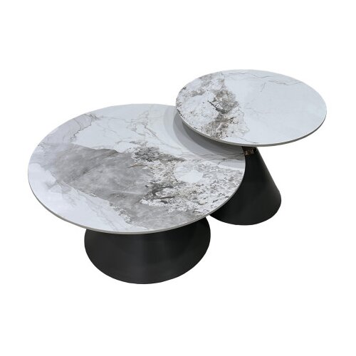 Master Stolovi okrugli dekorativni set 2/1 Mramor crni-bijeli 686 Slike