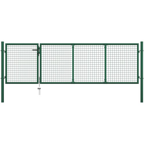 vidaXL Vrtna vrata jeklena 350x100 cm zelena Cene
