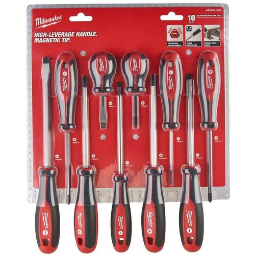 Milwaukee SCREWDRIVER SET 10pcs. (PH&amp;amp;PZ&amp;amp;SL) Slike