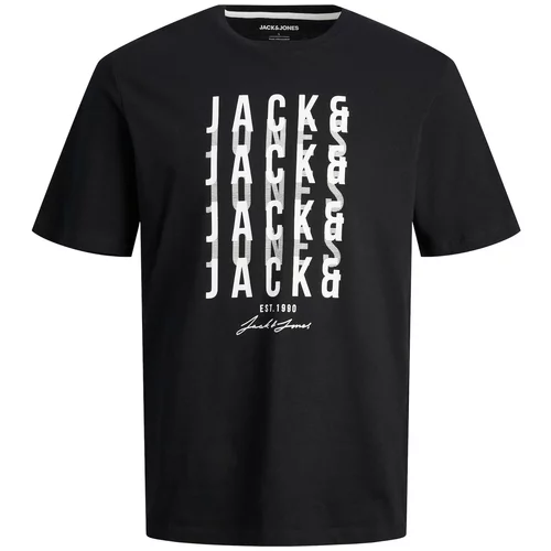 Jack & Jones Majica 'ELVIN' črna / bela