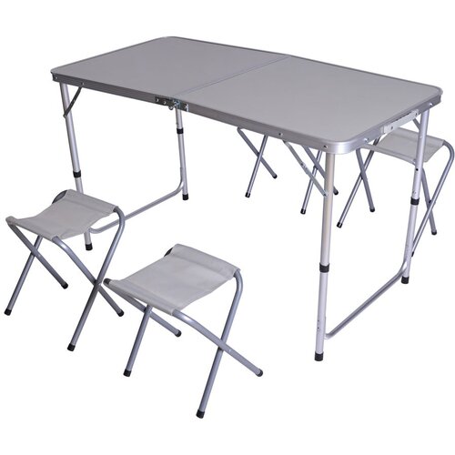 Rojaplast Svijetlosivi aluminijski vrtni blagovaonski set za 4 osobe - Slike