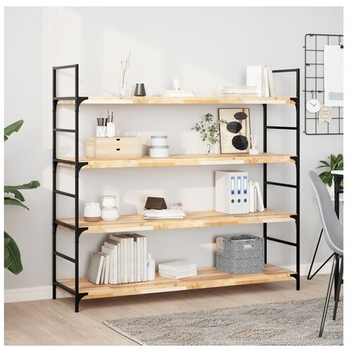 VidaXL Plutajuće police 4 kom 160x40x4 cm od neobrađenog drva bagrema - Prirodna 160 x 40 x 4 cm 4 1 Slike