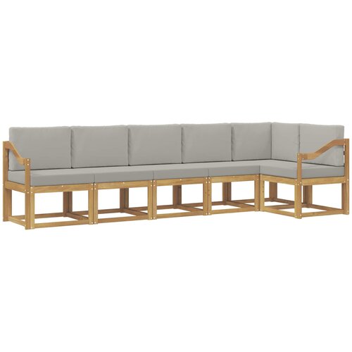  Set vanjskih sofa 6 kom. Bijela i svjetlosiva Smeđa 304 x 126,5 x 73 cm Slike