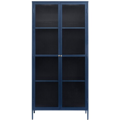 Unique Furniture Temno modra kovinska vitrina 90x190 cm Bronco &amp;ndash; Unique Furniture Slike