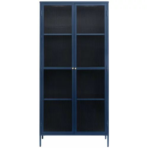 Unique Furniture Temno modra kovinska vitrina 90x190 cm Bronco – Unique Furniture