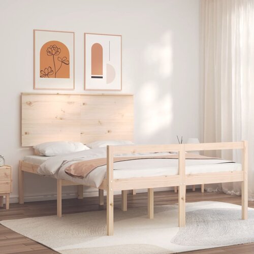 vidaXL Okvir za krevet s uzglavljem 140x200 cm od masivnog drva Cijene